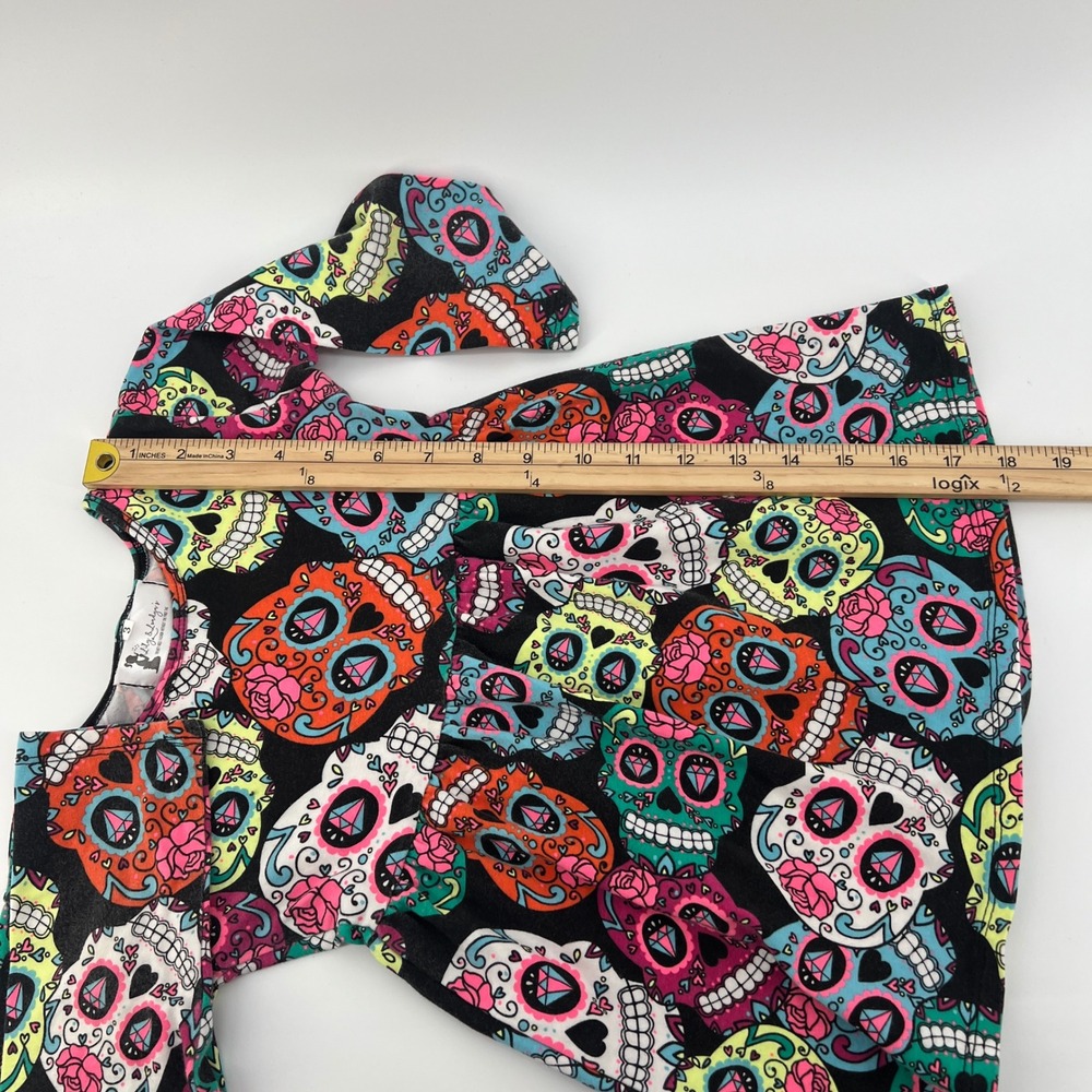 Lily & Londyn's Girls Sugar Skull Print Long Sleeve Dress/Tunic Multicolor Sz 3 - Picture 6 of 6